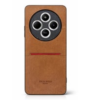 Redmi 14C Kartlıklı Rich Boss Lüx Deri Kılıf Açık Kahverengi
