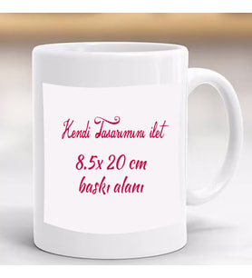 Kendin Tasarla Beyaz Baskılı Kupa Bardak-