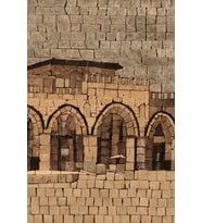 Mosaic Stone Art Panel of Al-Qibli Mosque Medium Size Silver