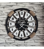 Kişiye Özel Dekoratif Ahşap Duvar Saati 50 cm