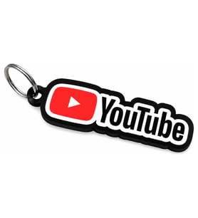 YouTube Tasarımlı Anahtarlık Sert Plastik Dayanıklı Anahtarlık Modern Şık Aksesuar
