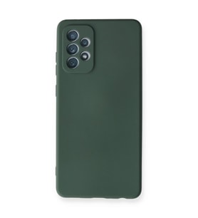 Samsung Galaxy A72 Kılıf Nano İçi Kadife Silikon - Koyu Yeşil