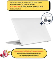 MacBook Pro 14.2 İnç Kılıf A2442 A2779 A2918 A2992 A3112 A3401 A3185 A3434 A3426 A3427 Uyumlu Mat TPU Şeffaf Kılıf Parmak İzi Bırakmayan İnce Hafif Koruyucu Kapak Şeffaf