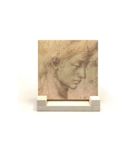 Baş Etüdü (Leonardo Da Vinci) Baskılı Taş Masaüstlük 10X10