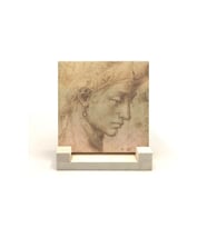 Baş Etüdü (Leonardo Da Vinci) Baskılı Taş Masaüstlük 10X10