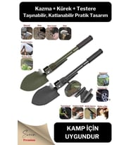 Profesyonel Çelik Katlanır Taşınabilir Pratik Kamp Kazma Kürek Ve Kesme Aleti Seti Orcamp Kazkürkes