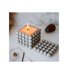 Büyük Boy Bubble Modeli Beton Soya Wax Kokulu Mum