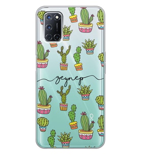 Oppo Cacti Tasarımlı Şeffaf Telefon Kılıfı