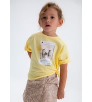 Mayoral Kız Çocuk Oversize Baskılı Tshirt Sarı