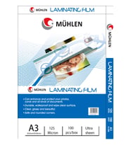 Mühlen Laminasyon Makinesi Filmi 125 Mc A3 1 Paket 100 Adet