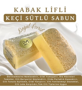 Doğal Kabak Lifli Keçi Sütlü Sabun Cilt Yenilenmesini Destekler Cilt Bariyerini Güçlendirir