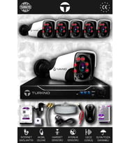 TURKNO 6 Kameralı Pania 6 Dış Kamera Set 2 TB HDD Full HD Gece Görüşlü Güvenlik Kamerası Sistemi