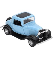 Nostaljik Klasik Metal Çek Bırak Araba Kapılar Açılır Mavi ( 1/36 Ölçek )