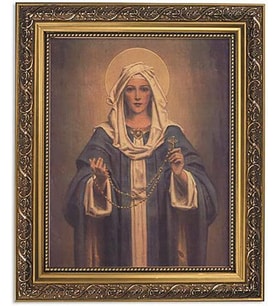 Brands İlham Verici Çerçeveli Baskı Our Lady of The Rosary, 11Wx135H, Kahverengi