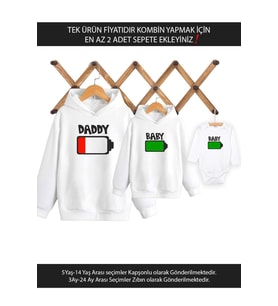 Baba Oğul Kız Daddy Baby(TEK ÜRÜN FİYATIDIR KOMBİN YAPMAK İÇİN EN AZ 2 ADET SEPETE EKLEYİNİZ)