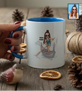 Kişiye Özel Karikatürlü Venedik Aşığı Arkadaşa Hediye Kupa Bardak Doğum Günü Hediyesi