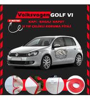 Volksvogen Golf 6 Oto Araç Kapı Koruma Fitili 5metre Parlak Kırmızı Renk