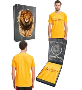 Galatasaray Orijinal Lisanslı Sarı T-Shirt Gs Hediyelik Ahşap Kutulu