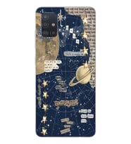 Samsung Galaxy A51 Uyumlu Gezegen Aesthetic Tasarımlı Şeffaf Telefon Kılıfı