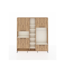 Arges Dolap 18 Raflı 8 Kapaklı Tek Askılı 220x30x243 Çam-Çam/Aytaşı