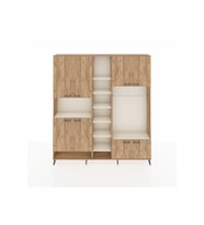Arges Dolap 18 Raflı 8 Kapaklı Tek Askılı 220x30x243 Çam-Çam/Aytaşı