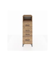 Kronos Dolap Tek Raflı 4 Çekmeceli 44x59x134 Çam-Çam