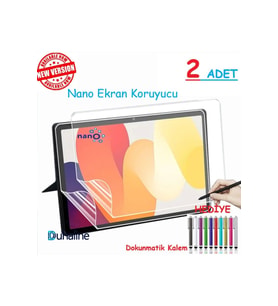 2 ADET Xiaomi Redmi Pad SE 11" Tablet Tam Uyumlu Ekran Koruyucu Şeffaf Cam Nano HD Esnek Kırılmaz