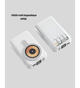 LCD Göstergeli Manyetik Powerbank Type C USB Girişli Yeni Nesil