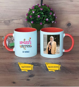 Din Kültürü Öğretmeni Kupa Bardak Turuncu Fotoğraflı Öğretmenler Günü Hediyesi