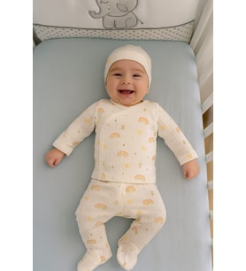 3 LÜ BEBEK ZIBIN TAKIMI 0-3 AY %100 PAMUK KENDİNDEN ELDİVENLİ ŞİRİN DESENLİ