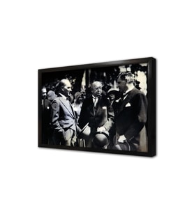 Atatürk Arkadaşlarıyla Sohbet Ederken Çerçeveli Mdf Tablo