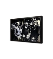 Atatürk Arkadaşlarıyla Sohbet Ederken Çerçeveli Mdf Tablo