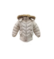 Life For Moda Kız Çocuk İçi Peluş Astarlı Çıkarılabilir Kapüşonlu Su Geçirmez Mont Kaban 3020 (Krem)
