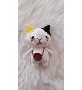 Yamalı Kedi Amigurumi Organik Oyuncak