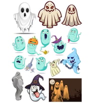 Hayalet Sticker Set-2 17 Parça Telefon, Tablet, Defter, Laptop Sticker