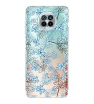 PrintiFy Xiaomi Mi 10T Lite Uyumlu Kamera Korumalı Floral Mavi Tasarımlı Şeffaf Silikon Kılıf
