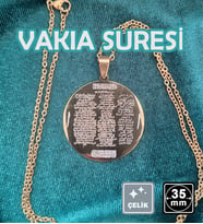 🙏Vakıa Suresi Çelik Kolye 🎨 Altın Renk (21)