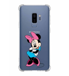 Samsung Galaxy S9 Plus  Köşe Korumalı Antişok Kapak Minnie Mouse Tasarımlı Şeffaf  Kılıf