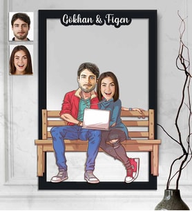Kişiye Özel 3D  Ahşap Tablo Sevgili 30x40 -13
