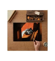 Sevimli Kedi Tasarımı 240 parça Ahşap Puzzle Ahşap Kutuda MP01985