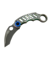 X05Bl Gümüş Karambit 17 Cm - Metal Saplı, Manuel