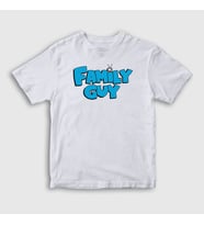 Presmono Unisex Çocuk Beyaz Logo Family Guy T-Shirt 300402tt