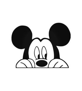 Mickey Mouse Peeking Oto Sticker 20 Cm