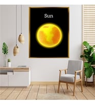 Tablore Güneş Ve Uzay Temalı Kanvas Tablo Sun Minimalist Astronomi Duvar Tablosu