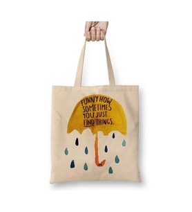 How I Meet You Mother Umbrella Beyaz Bez Çanta Uzun Saplı Alışveriş Çantası Plaj Çantası