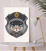 BK Gift Polis Kedi Tasarımlı Kanvas Tablo-1