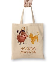 Hakuna Matata 02 Bez Çanta Uzun Saplı