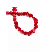 Sedef Taşı Amorf Kesim Parlak Kırmızı 8x5mm Doğal Taş Dizi [AA]