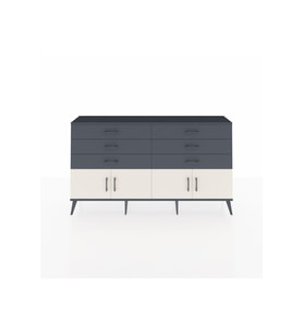 Arges Konsol 2 Raflı 6 Çekmeceli 4 Kapaklı 176x30x99 Antrasit-Aytaşı/Antrasit