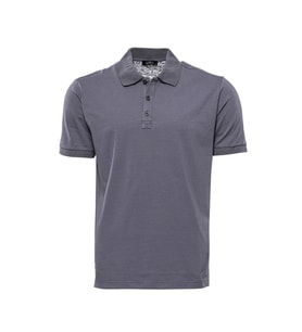 Polo Yaka Gri Düz T-shirt - Wessi